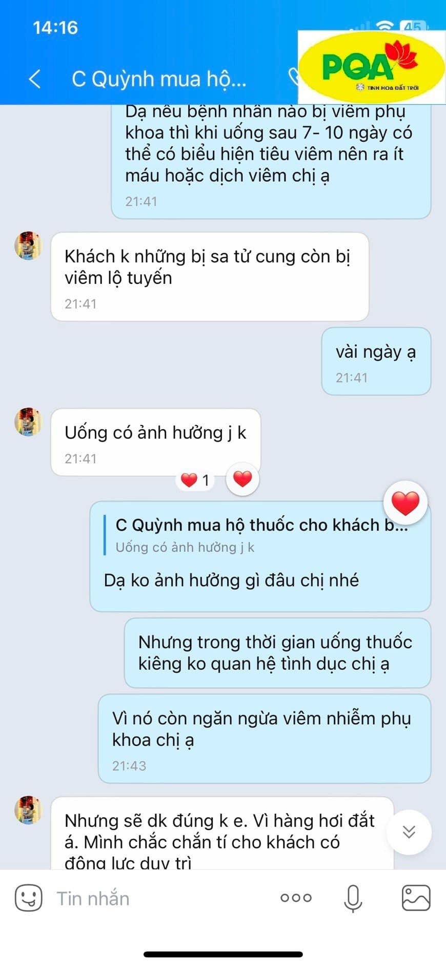 chia sẻ của chị Quỳnh