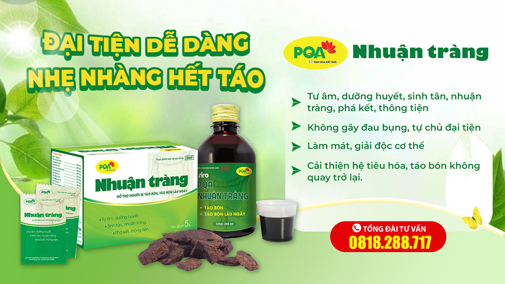 pqa nhuận tràng loại bỏ táo bón hiệu quả