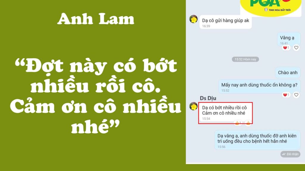cảm nhận của khách hàng sau khi sử dụng pqa đại tràng