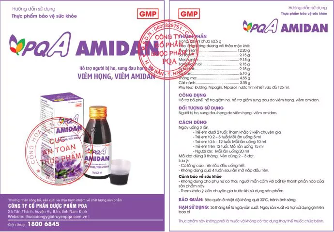 giấy xác nhận quảng cáo aminda pqa
