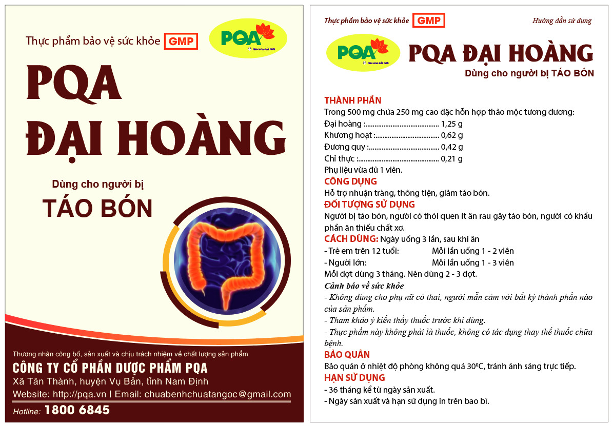pqa Đại hoàng - chữa táo bón tốt nhất