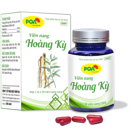 PQA Hoàng Kỳ viên nang - Hỗ trợ tăng cường tiêu hoá, giảm mệt mỏi