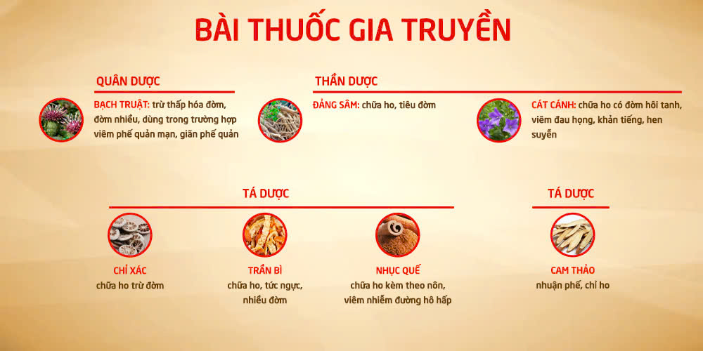 Bài thuốc của PQA Phế quản người lớn